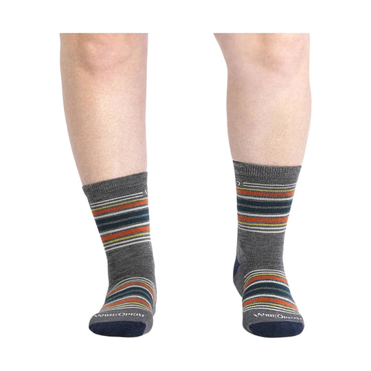 Wide Open Men's Multi Stripe Cushioned Micro Crew Socks - Gray - Lenny's Shoe & Apparel