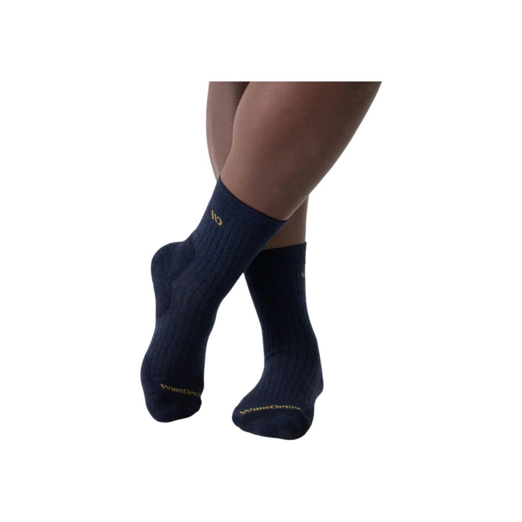 Wide Open Men's Solid Cushioned Micro Crew Socks - Denim - Lenny's Shoe & Apparel