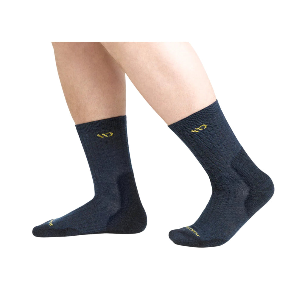 Wide Open Men's Solid Cushioned Micro Crew Socks - Denim - Lenny's Shoe & Apparel