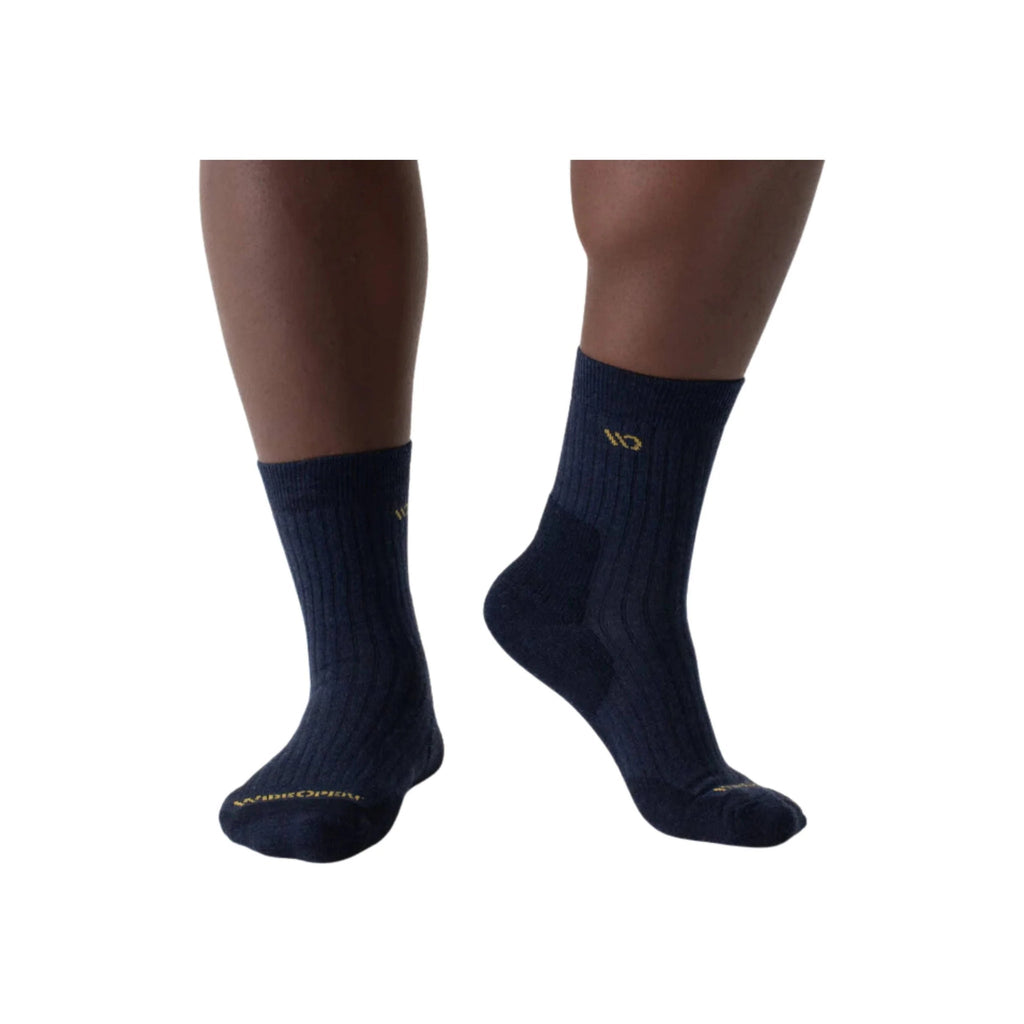 Wide Open Men's Solid Cushioned Micro Crew Socks - Denim - Lenny's Shoe & Apparel