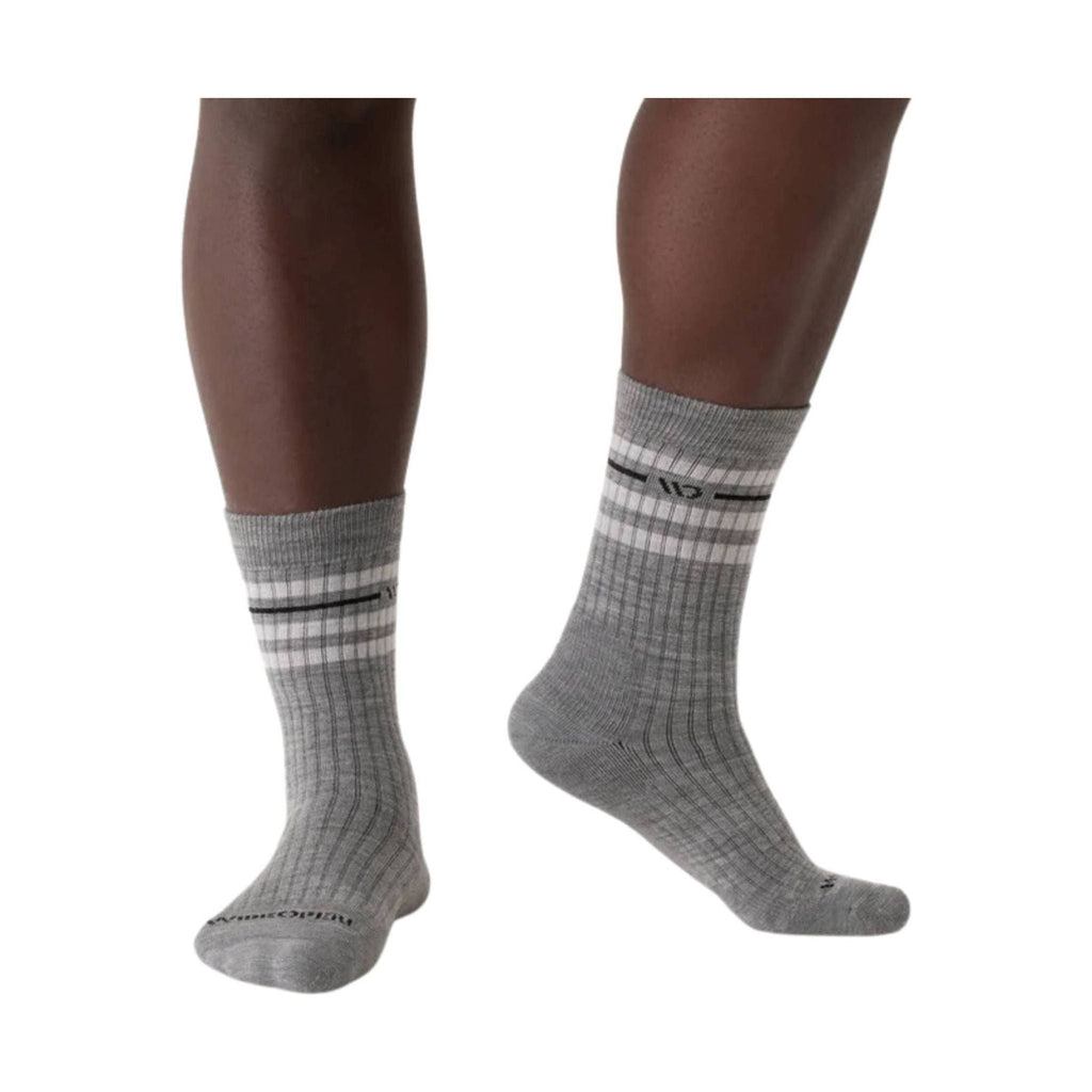 Wide Open Men's Vintage Stripe Cushioned Crew Socks - Light Gray - Lenny's Shoe & Apparel