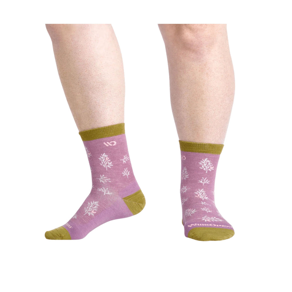 Wide Open Women's Foliage Lightweight Micro Crew Socks - Violet - Lenny's Shoe & Apparel