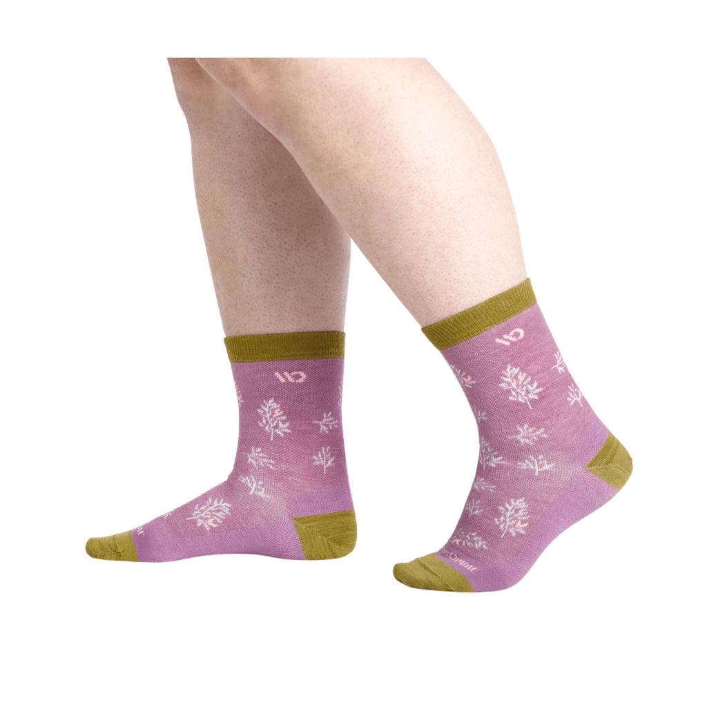 Wide Open Women's Foliage Lightweight Micro Crew Socks - Violet - Lenny's Shoe & Apparel