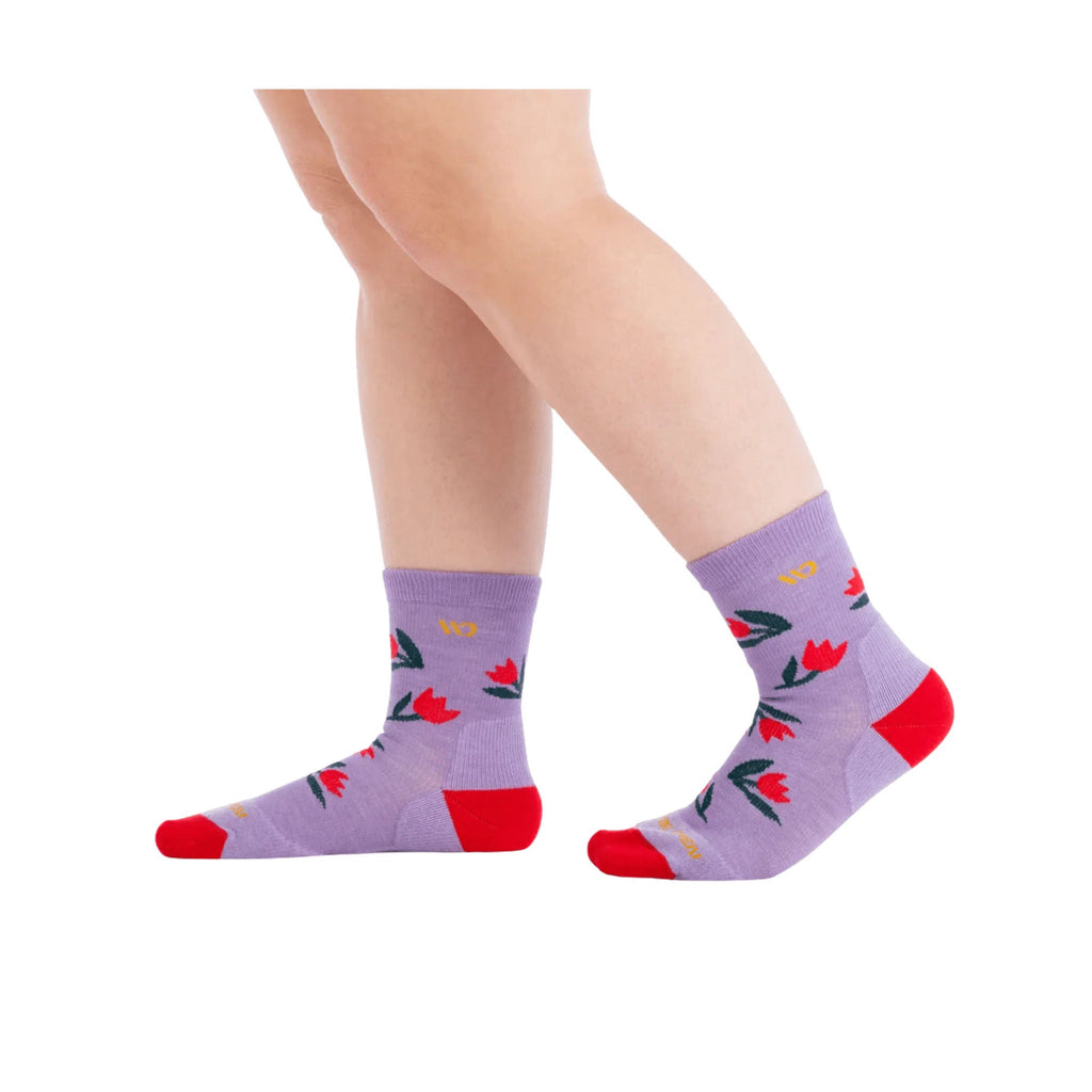 Wide Open Women's Full Bloom Cushioned Micro Crew Socks - Tulip Purple - Lenny's Shoe & Apparel