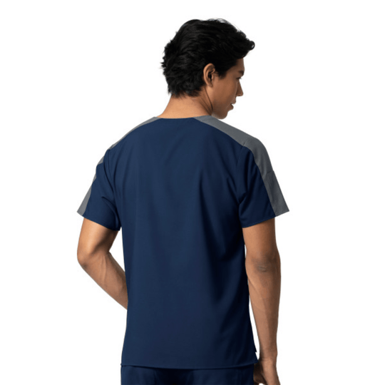 Wink Men's Color Block Scrub Top - Navy - Lenny's Shoe & Apparel