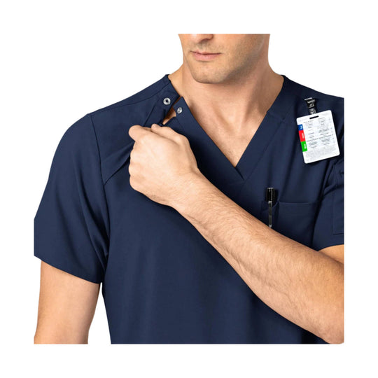 Wink Men's EZ Zip Scrub Top - Navy - Lenny's Shoe & Apparel
