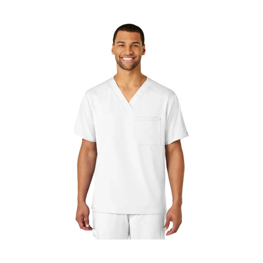 Wink Men's Pro V Neck Scrub Top - White - Lenny's Shoe & Apparel