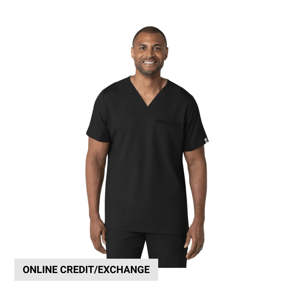 Wink Men's Utility V Neck Scrub Top - Black - Lenny's Shoe & Apparel