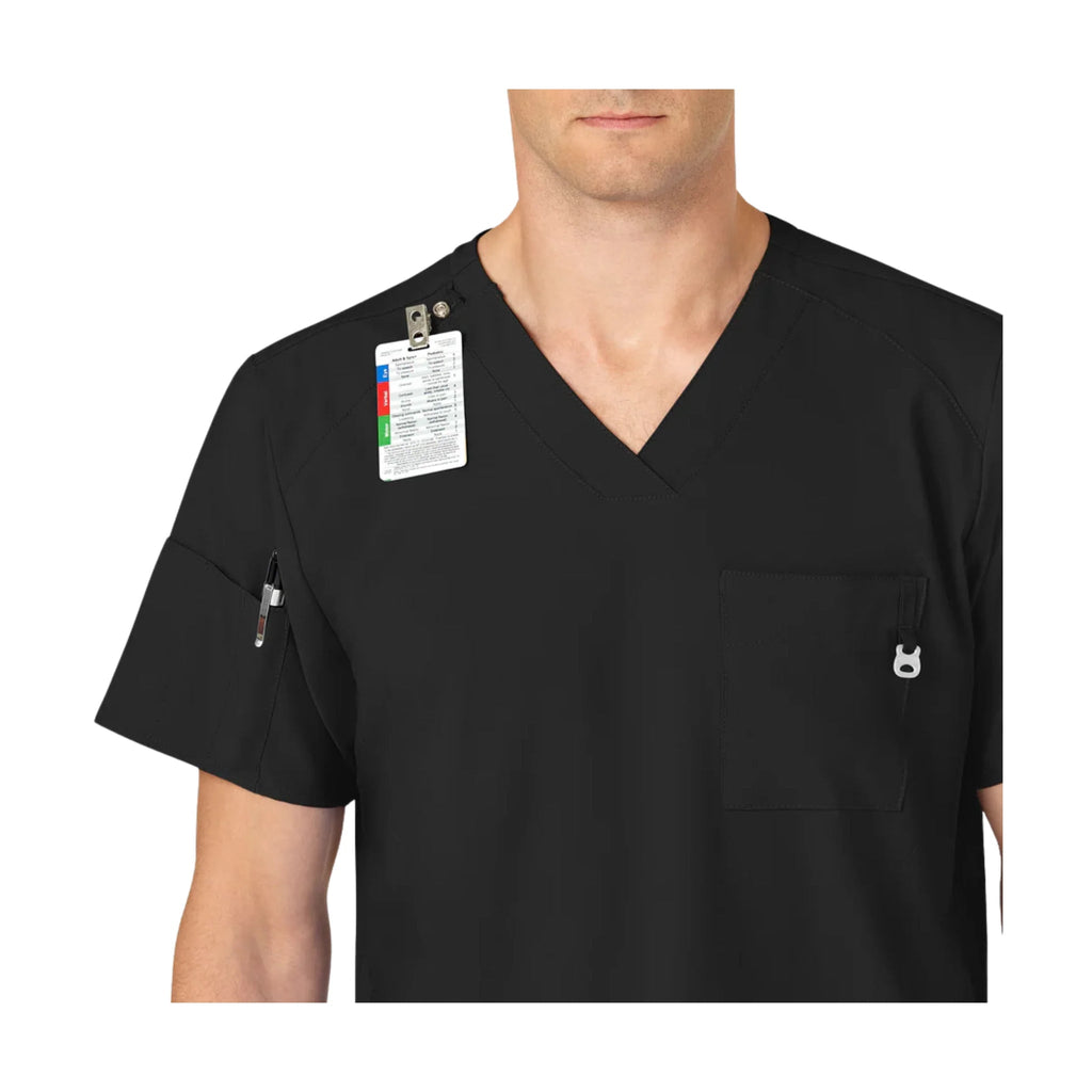 Wink Men's V Neck Scrub Top - Black - Lenny's Shoe & Apparel