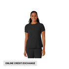 Wink Renew Women's Mandarin Collar Tuck In Scrub Top - Black - Lenny's Shoe & Apparel