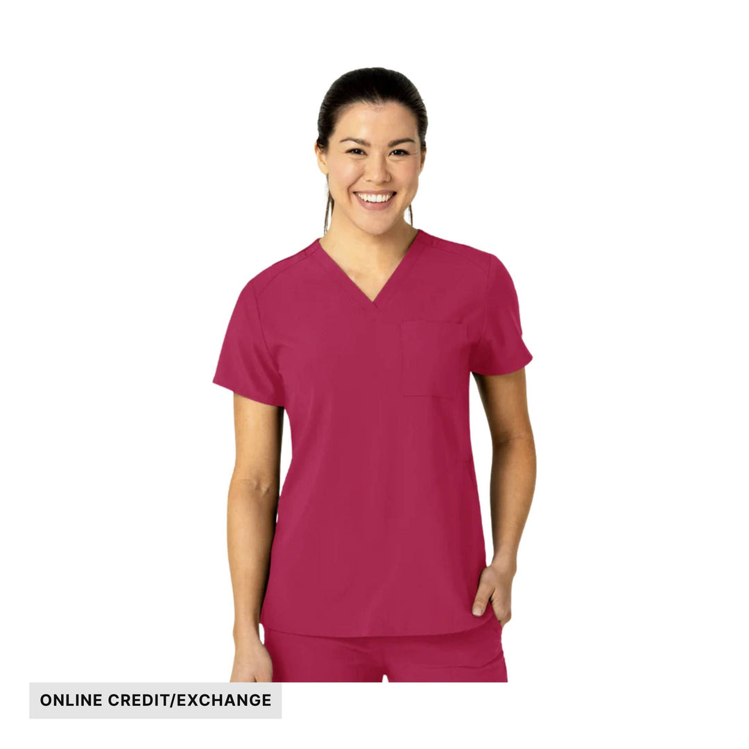 Wink Women's Flex n Reach V Neck Scrub Top - Viva Magenta - ONLINE CREDIT/EXCHANGE - Lenny's Shoe & Apparel