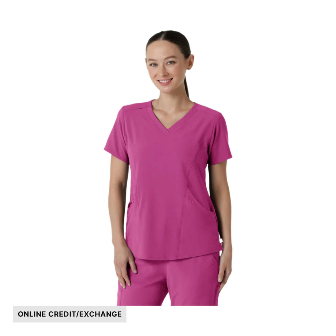 Wink Women's Renew V Neck Scrub Top - Raspberry - ONLINE CREDIT/EXCHANGE - Lenny's Shoe & Apparel
