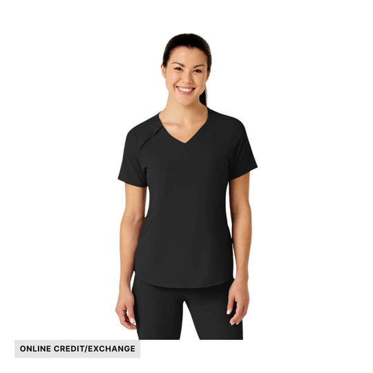 Wink Women's Renew Zip Accent Scrub Top - Black - ONLINE CREDIT/EXCHANGE - Lenny's Shoe & Apparel