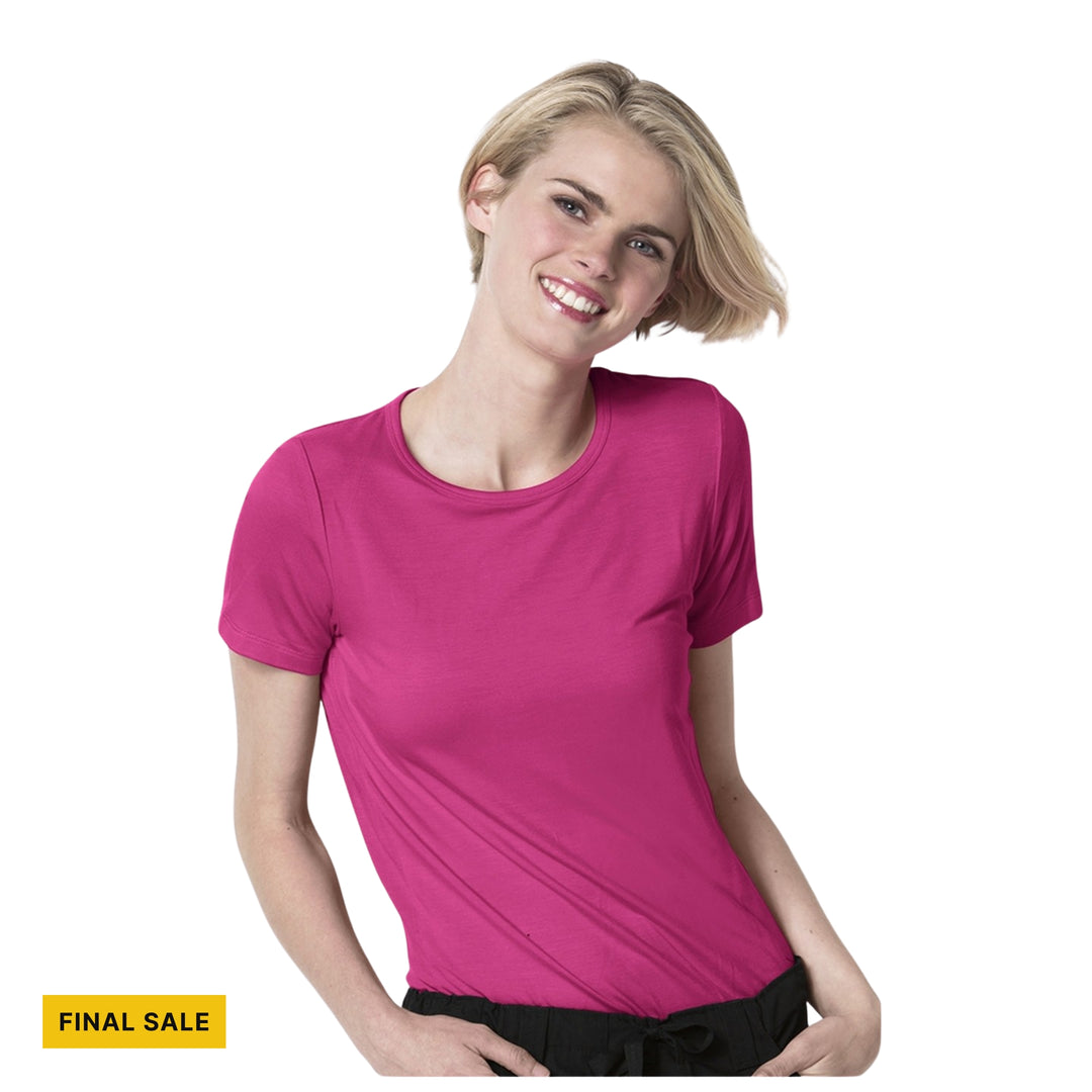 Wink Women's Silky Knit Short Sleeve Scrub Tee - Hot Pink - FINAL SALE - Lenny's Shoe & Apparel