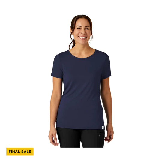 Wink Women's Silky Knit Short Sleeve Scrub Tee - Navy - FINAL SALE - Lenny's Shoe & Apparel