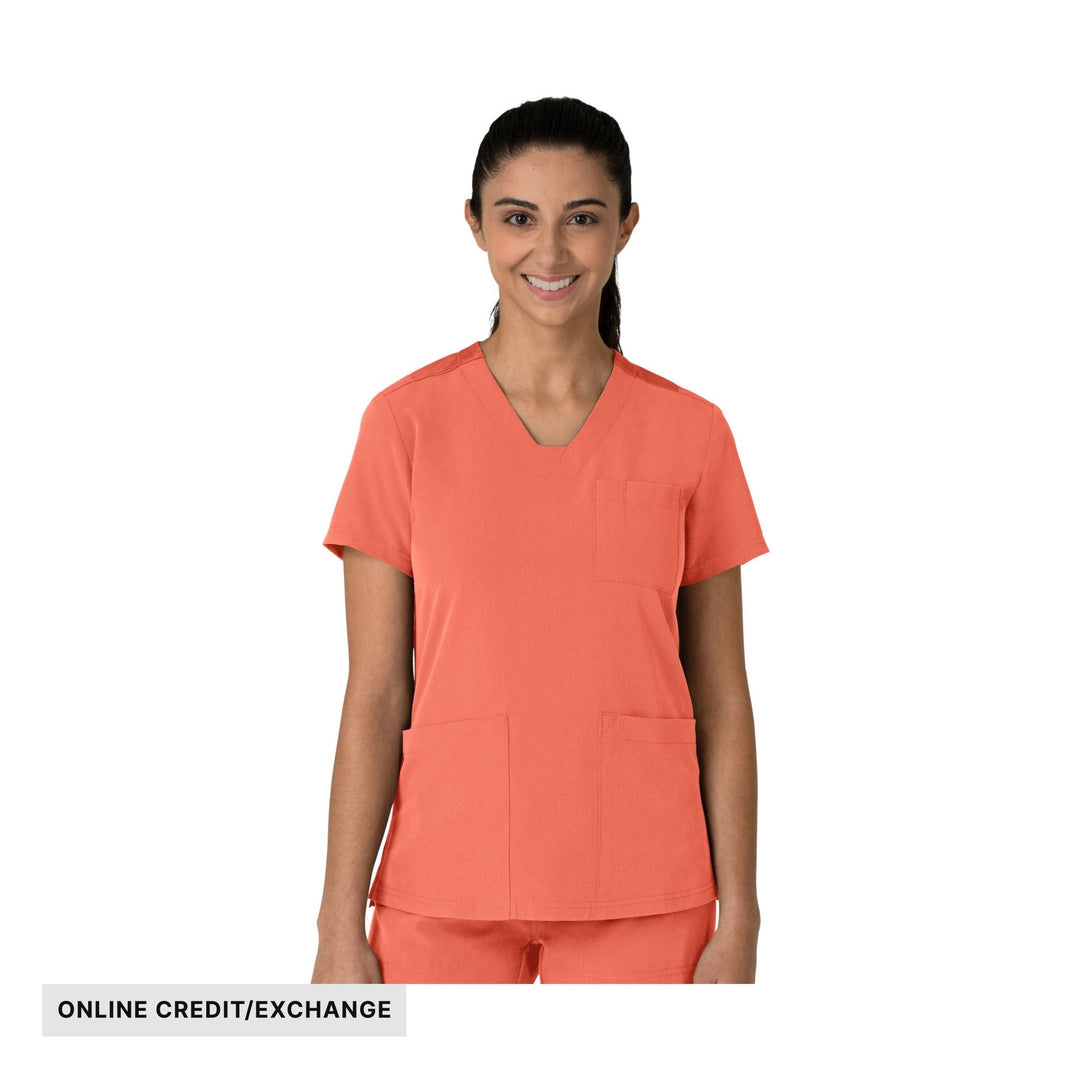 Wink Women's V Neck Flex Panel Scrub Top - Sugar Coral - ONLINE CREDIT/EXCHANGE - Lenny's Shoe & Apparel