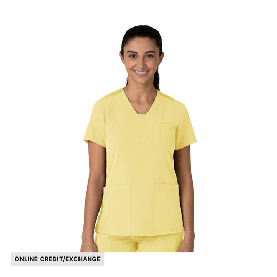 Wink Women's V Neck Flex Panel Scrub Top - Sunshine Yellow - ONLINE CREDIT/EXCHANGE - Lenny's Shoe & Apparel