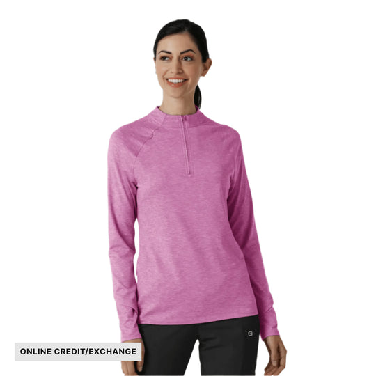 Wink Women's Watch Window Quarter Zip Top - Raspberry Heather - ONLINE CREDIT/EXCHANGE - Lenny's Shoe & Apparel