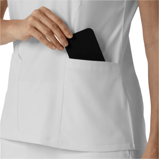Wink Women's 2 Pocket V Neck Scrub Top - White - Lenny's Shoe & Apparel