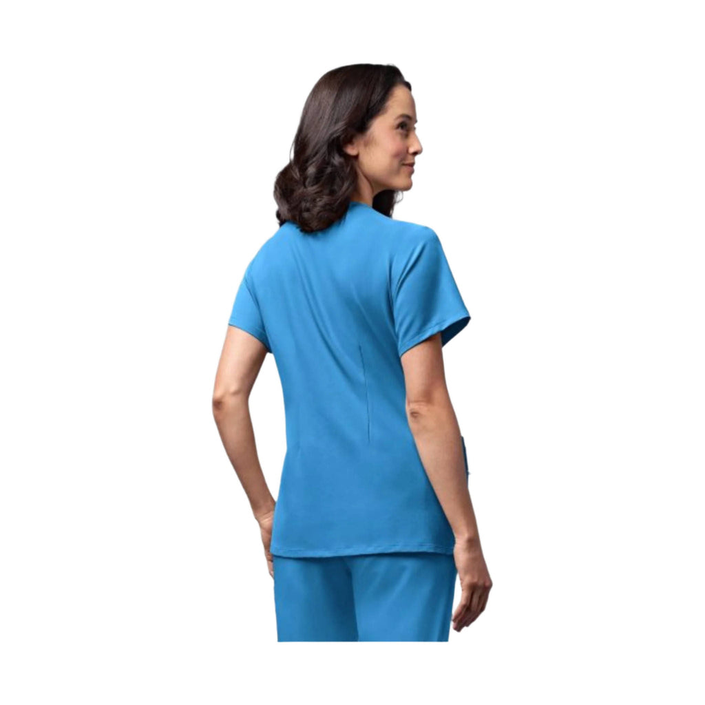 Wink Women's Curved V Neck 5 Pocket Scrub Top - Malibu Blue - Lenny's Shoe & Apparel