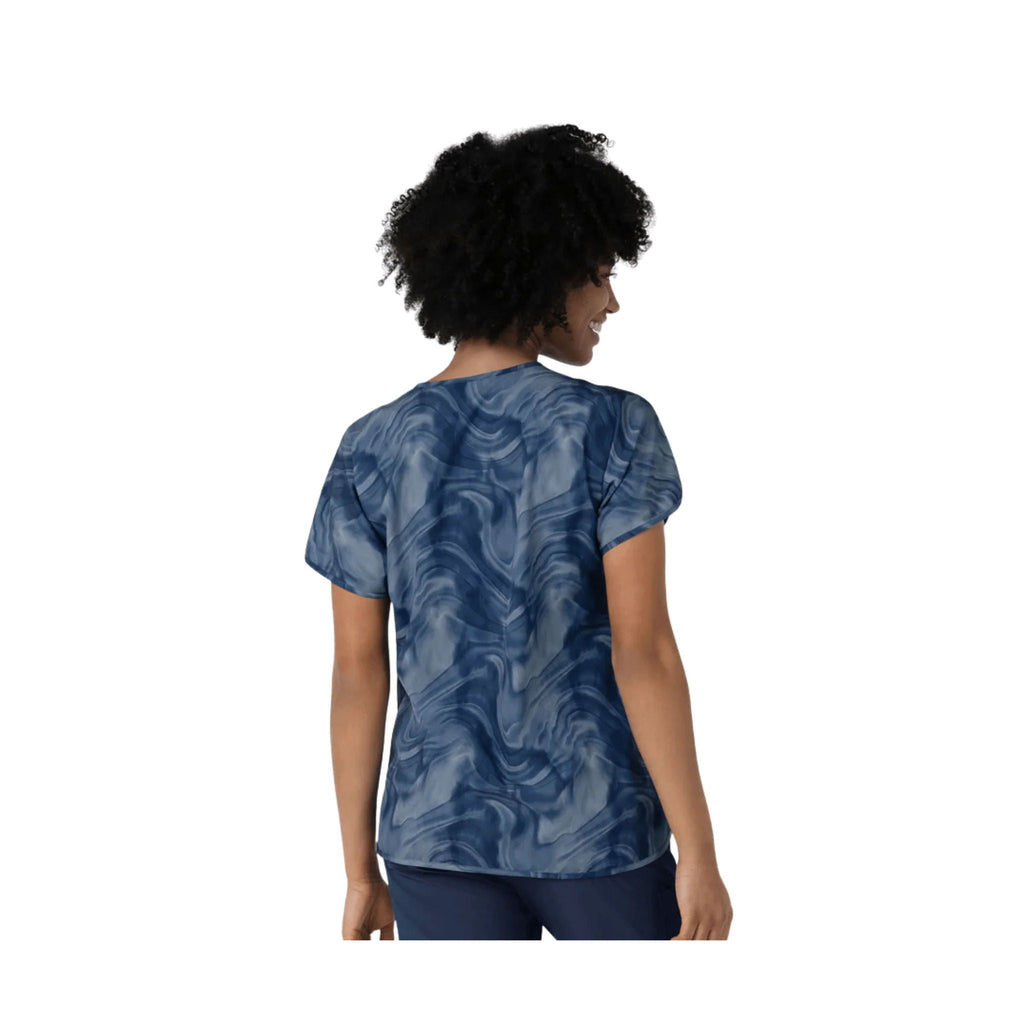 Wink Women's Dolman Print Scrub Top - Dreamy Daze Navy - Lenny's Shoe & Apparel