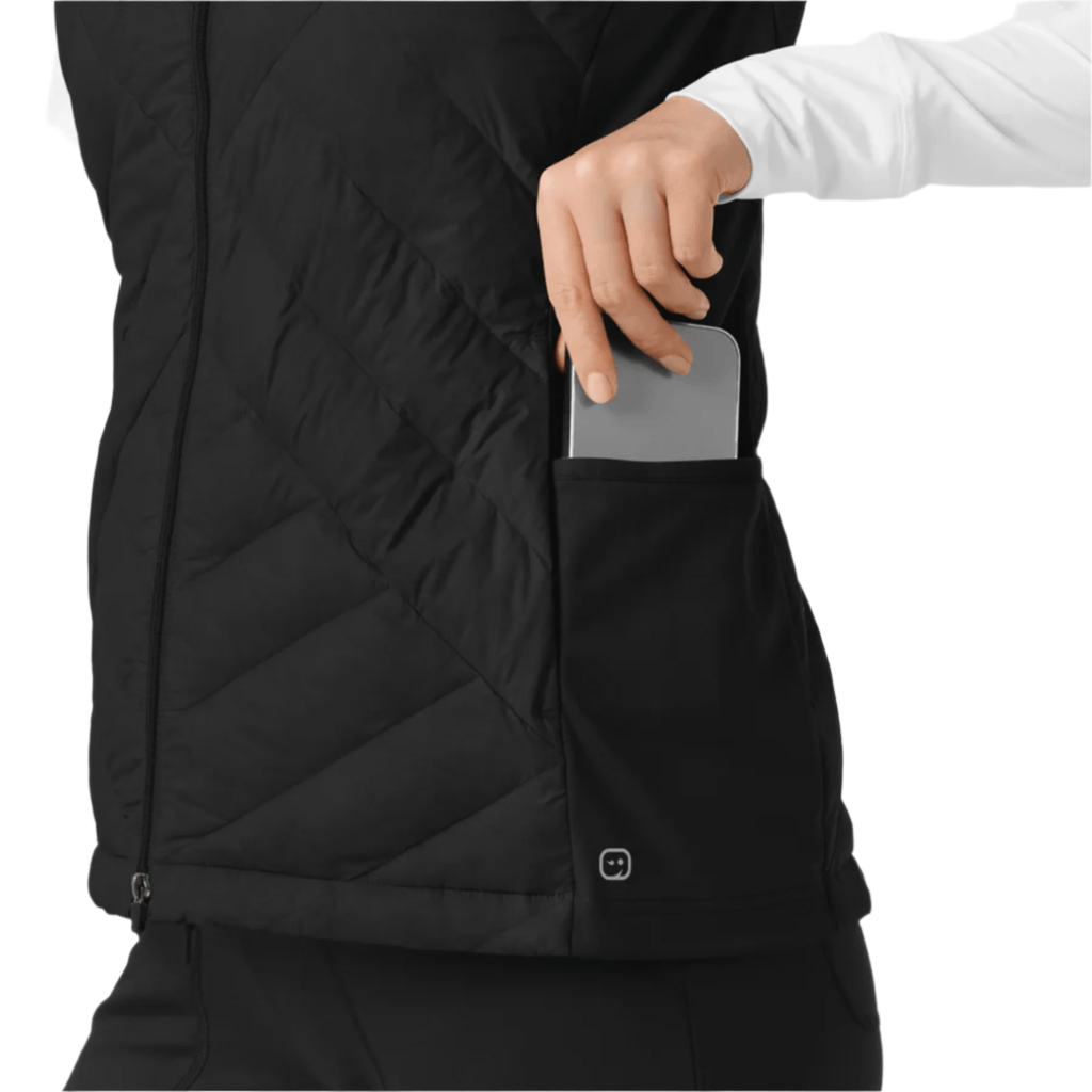 Wink Women's Quilted Scrub Vest - Black - Lenny's Shoe & Apparel
