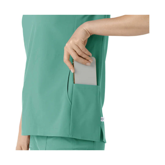 Wink Women's Renew Mandarin Collar Scrub Top - Turquoise - Lenny's Shoe & Apparel