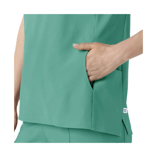 Wink Women's Renew Mandarin Collar Scrub Top - Turquoise - Lenny's Shoe & Apparel