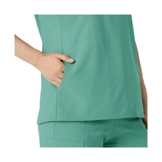 Wink Women's Renew Mandarin Collar Scrub Top - Turquoise - Lenny's Shoe & Apparel