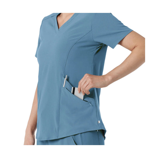 Wink Women's Renew V Neck Scrub Top - Pacific Blue - Lenny's Shoe & Apparel