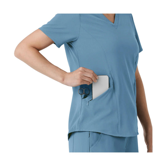 Wink Women's Renew V Neck Scrub Top - Pacific Blue - Lenny's Shoe & Apparel