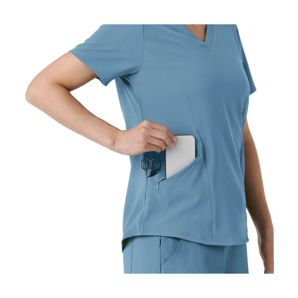 Wink Women's Renew V Neck Scrub Top - Pacific Blue - Lenny's Shoe & Apparel