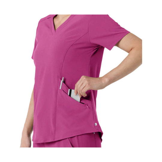 Wink Women's Renew V Neck Scrub Top - Raspberry - Lenny's Shoe & Apparel