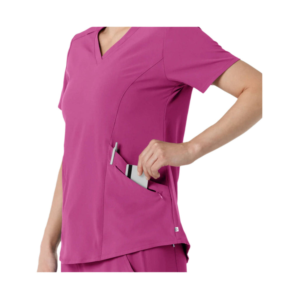 Wink Women's Renew V Neck Scrub Top - Raspberry - Lenny's Shoe & Apparel
