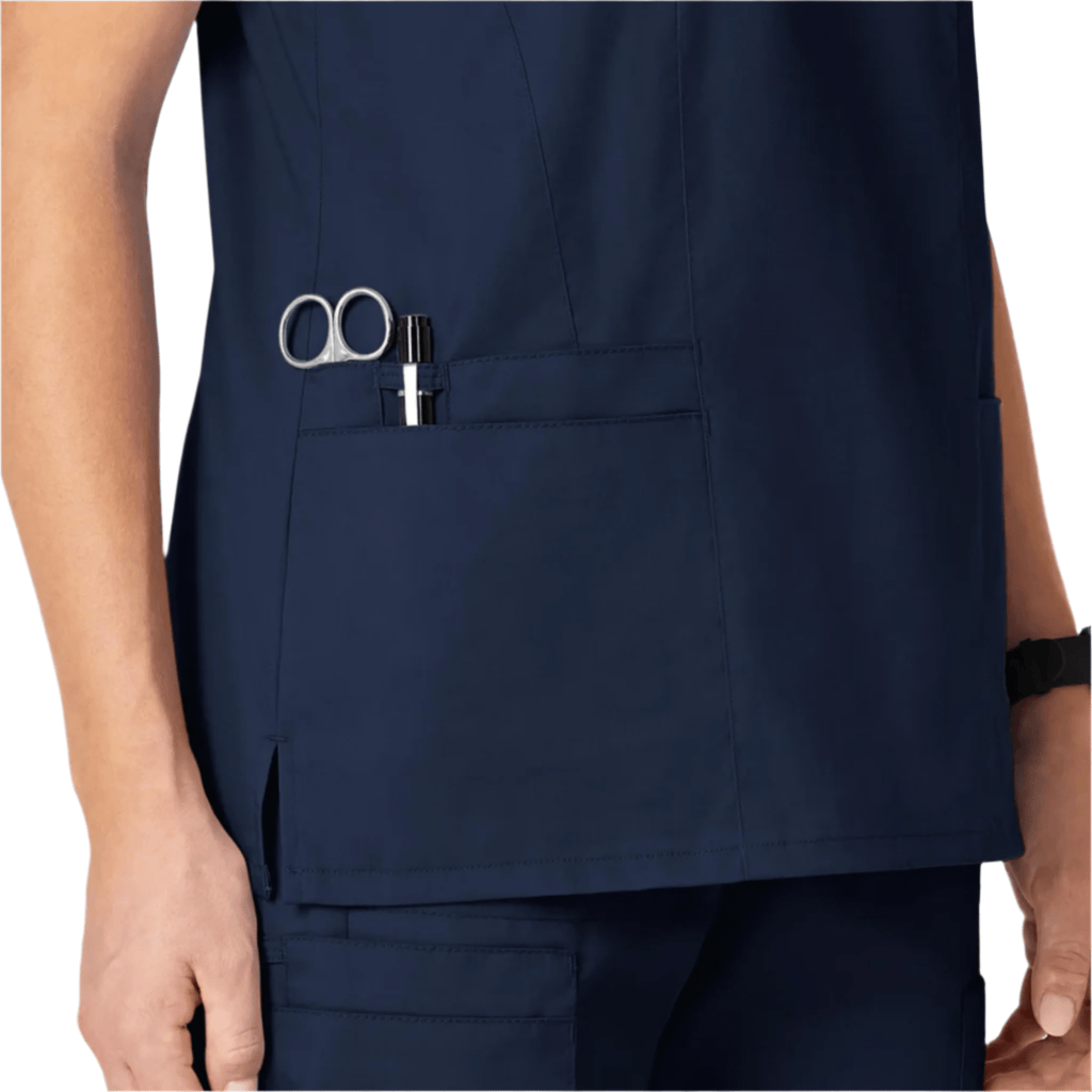 Wink Women's Shaped V Neck Scrub Top - Navy Blue - Lenny's Shoe & Apparel