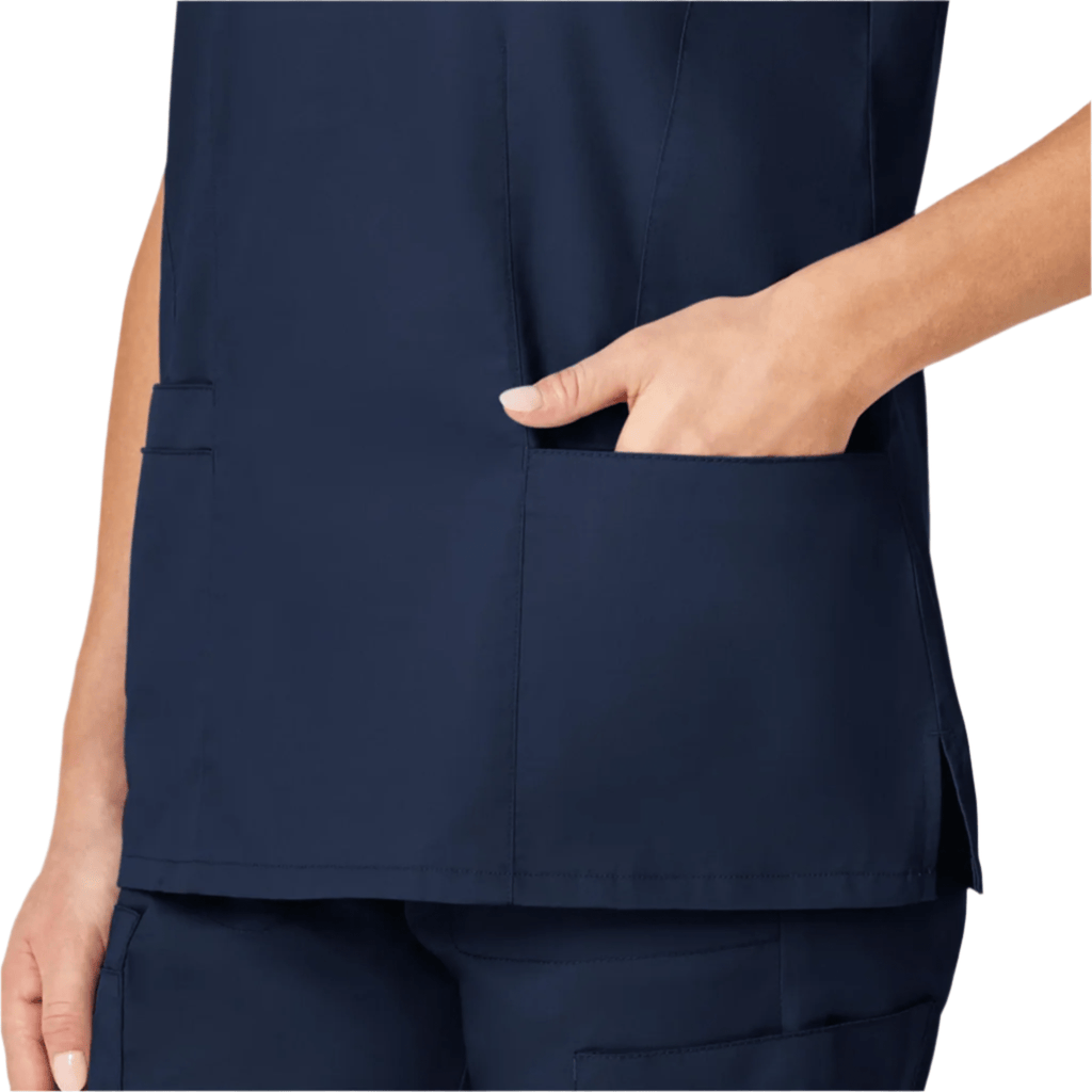 Wink Women's Shaped V Neck Scrub Top - Navy Blue - Lenny's Shoe & Apparel