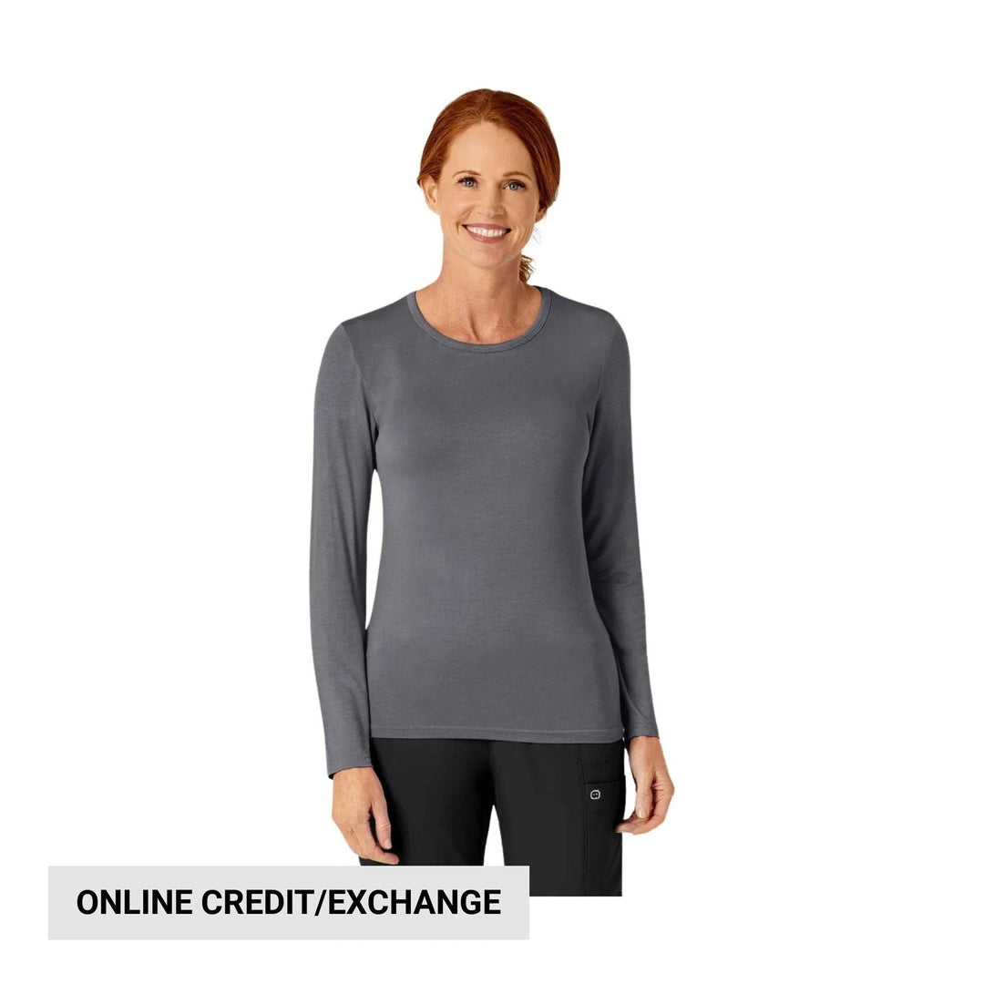 Wink Women's Silky Long Sleeve Top - Pewter - Lenny's Shoe & Apparel