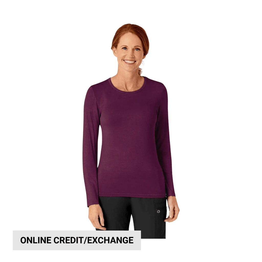 Wink Women's Silky Long Sleeve Top - Wine - Lenny's Shoe & Apparel