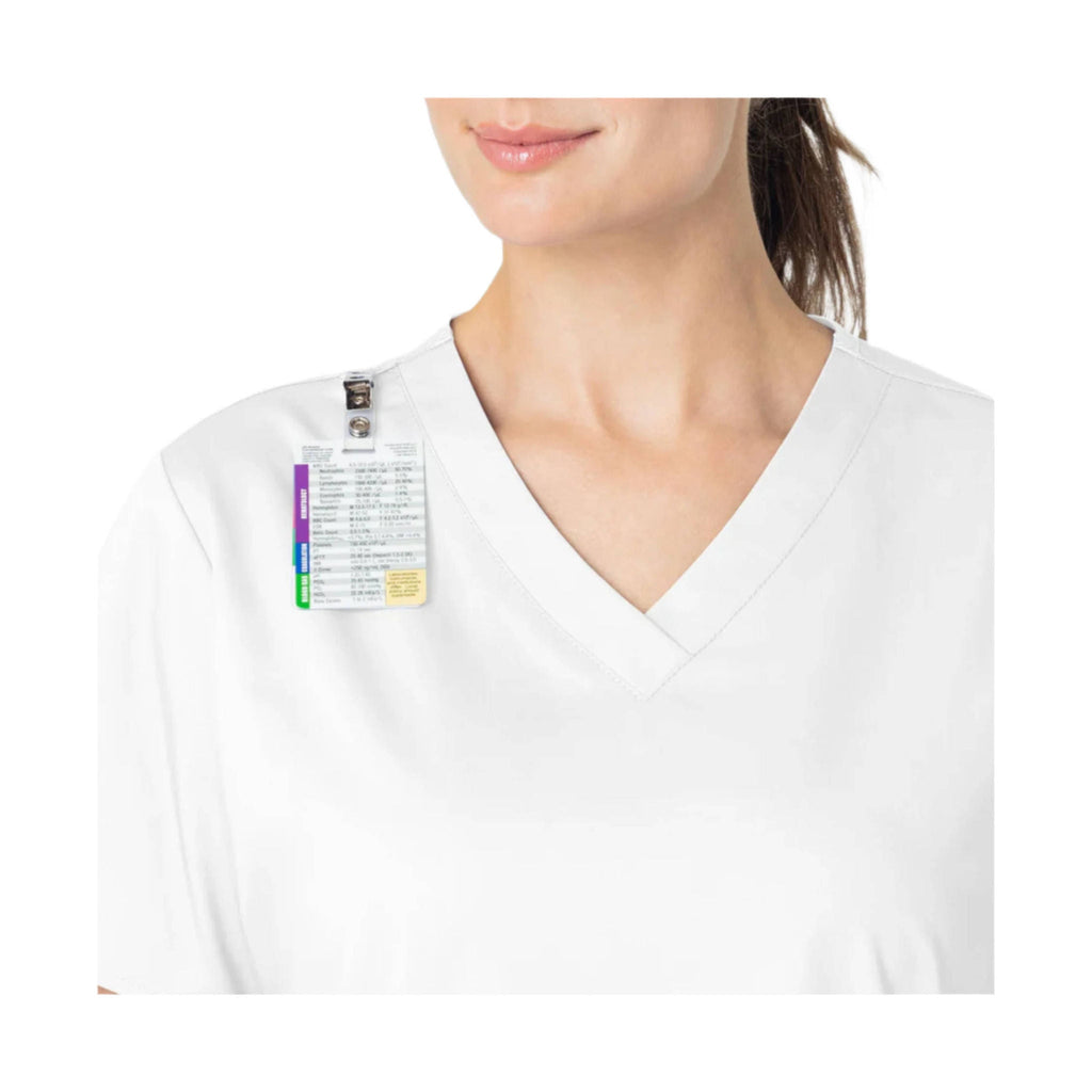 Wink Women's V Neck Scrub Top - White - Lenny's Shoe & Apparel