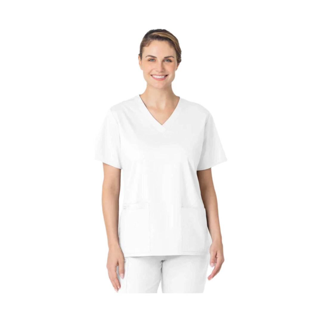 Wink Women's V Neck Scrub Top - White - Lenny's Shoe & Apparel