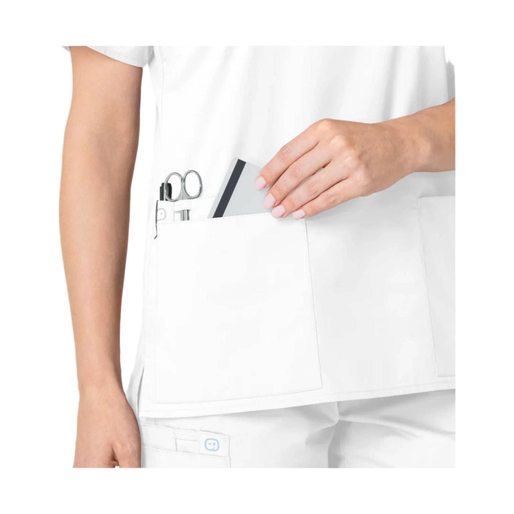 Wink Women's V Neck Scrub Top - White - Lenny's Shoe & Apparel