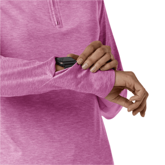 Wink Women's Watch Window Quarter Zip Top - Raspberry Heather - Lenny's Shoe & Apparel