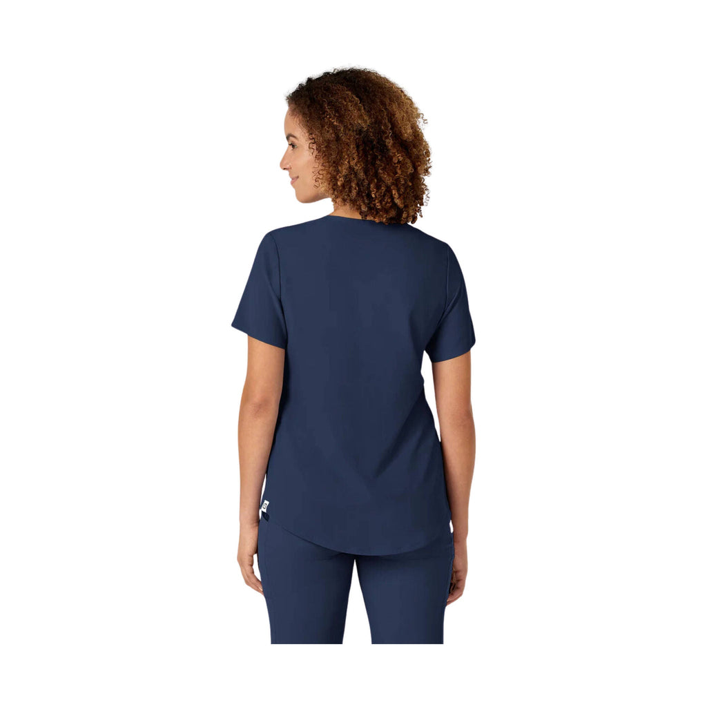 WonderWink Women's Renew V Neck Scrub Top - Navy - Lenny's Shoe & Apparel