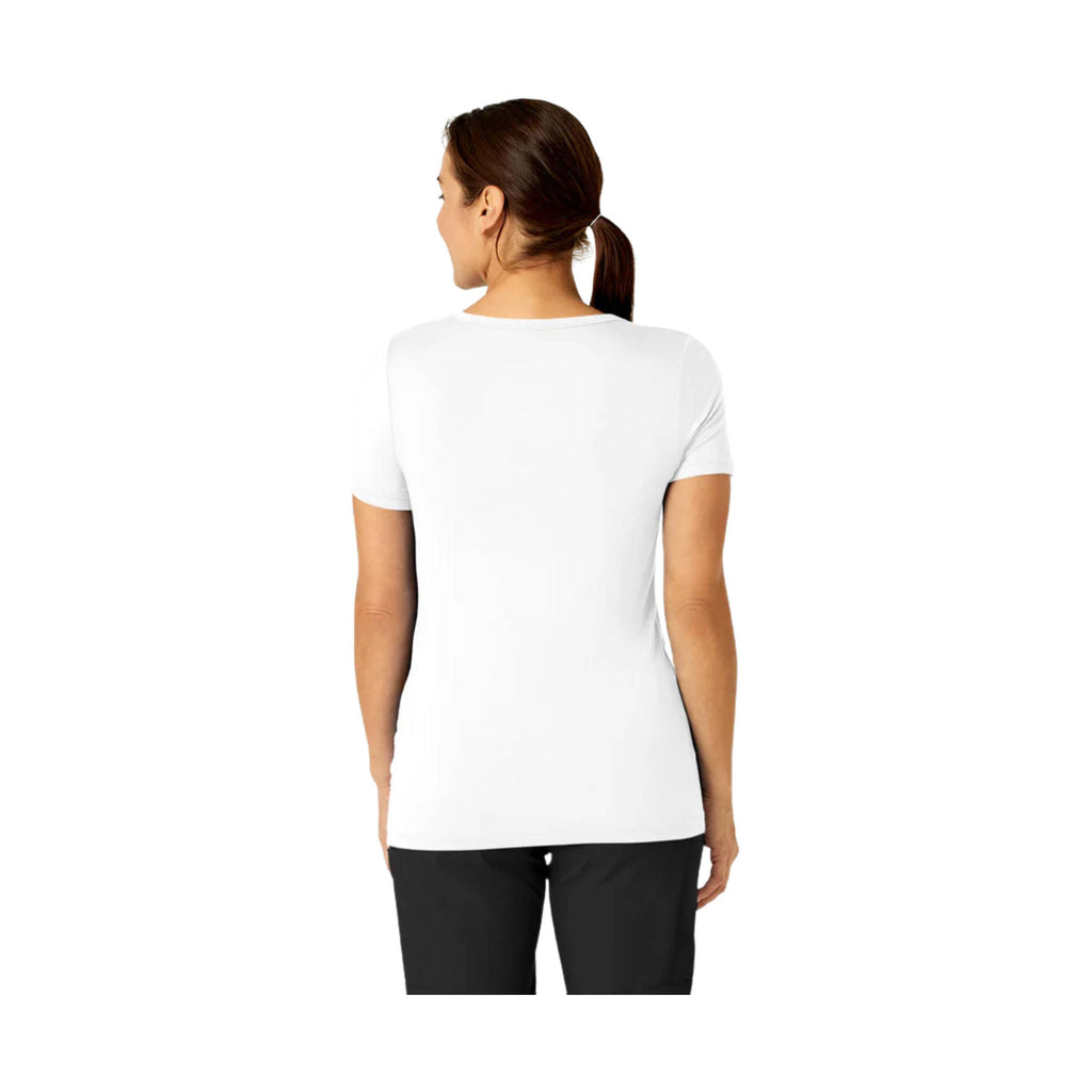 WonderWink Women's Silky Knit Short Sleeve Scrub Tee - White - Lenny's Shoe & Apparel