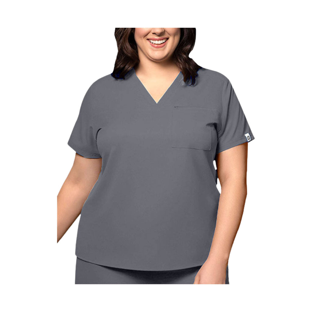 WonderWink Women's Thrive V - Neck Tuck - In Scrub Top - Pewter - Lenny's Shoe & Apparel