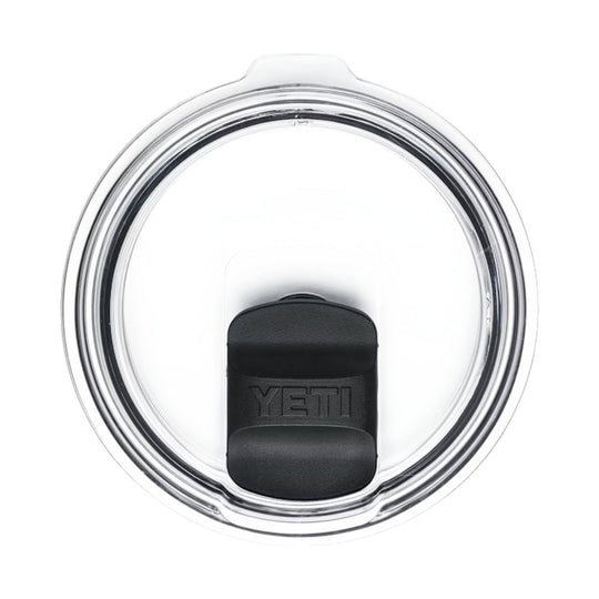 Clear tumbler lid with black YETI slider