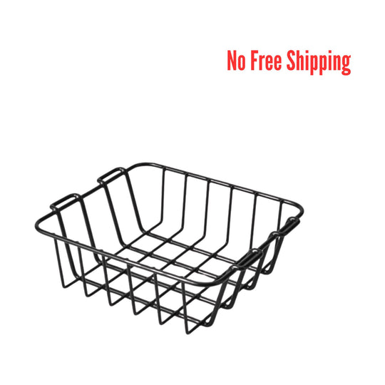Black wire basket with red "No Free Shipping" text