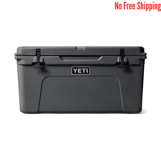 Dark gray hard cooler with front latches and a centered logo