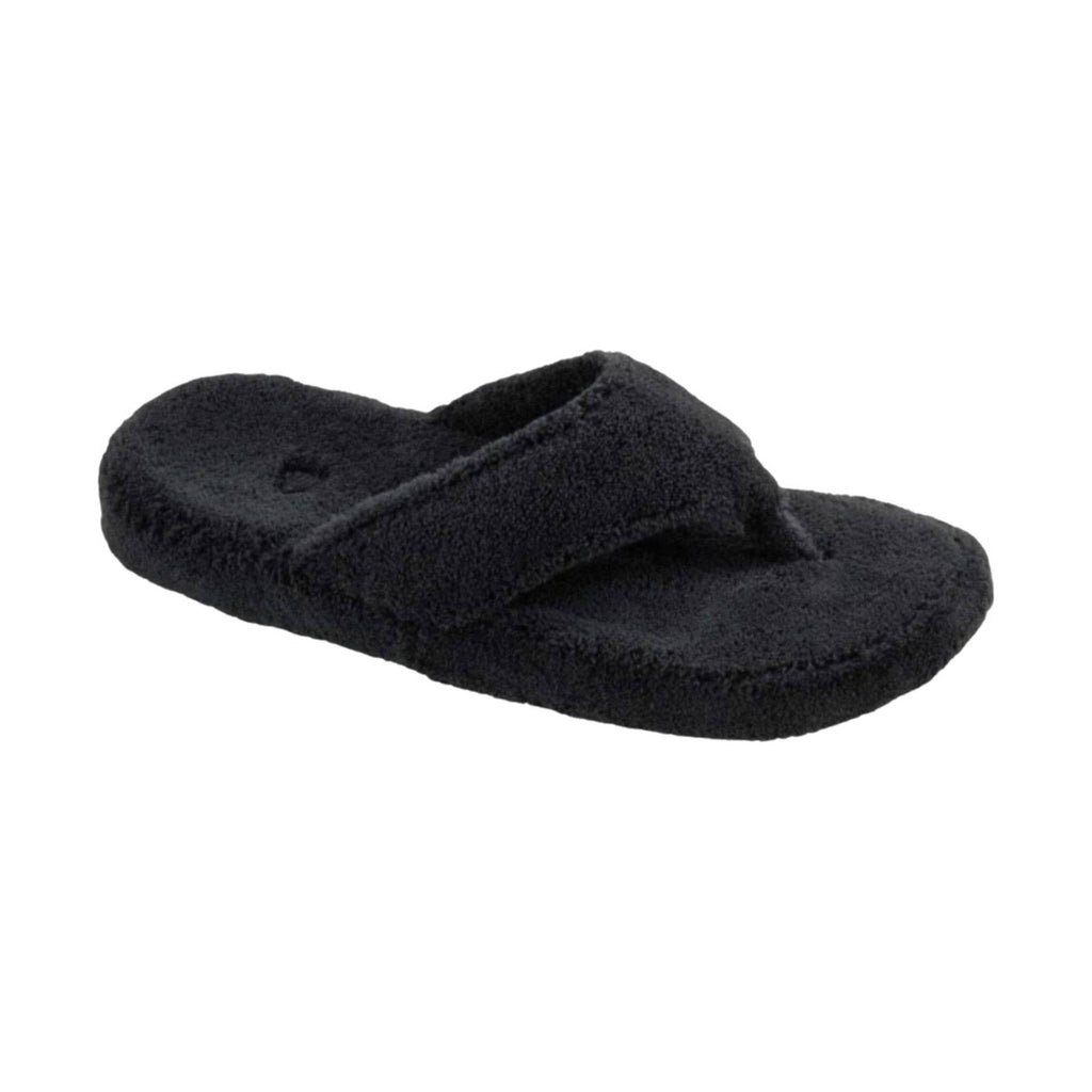 Acorn Women's Spa Thong Slipper - Black - Lenny's Shoe & Apparel