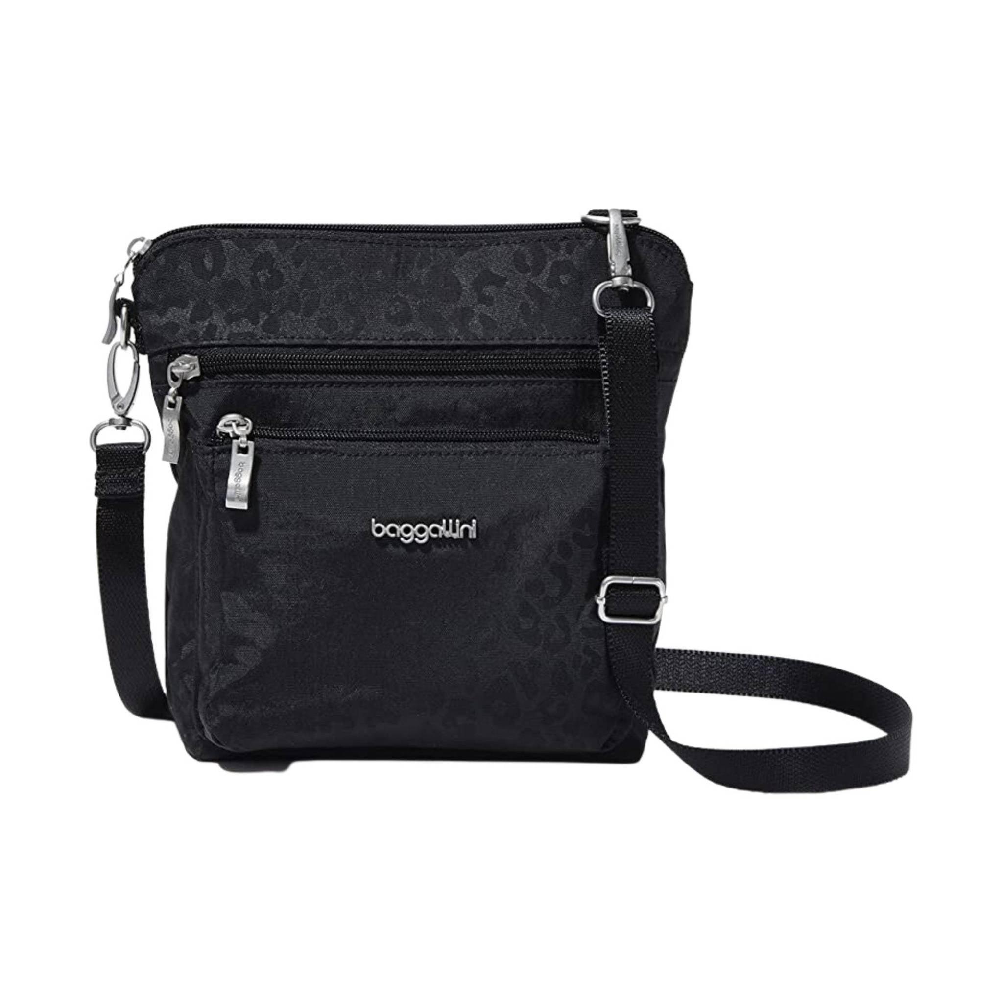 Baggallini Women's Modern Pocket CrossBody Black Cheetah